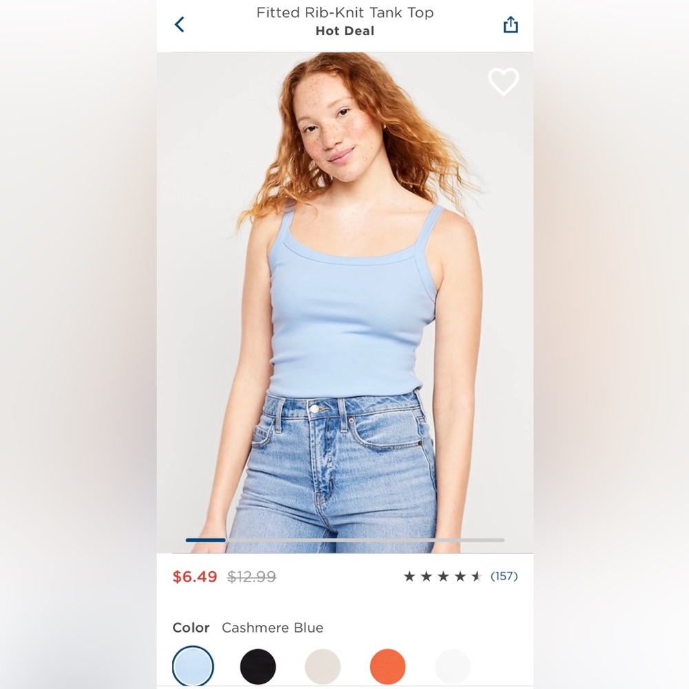 Fitted ribbed tank top- NWT